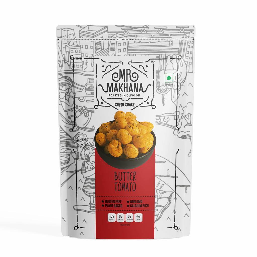 MR. MAKHANA Makhana Tostado y Nueces de Zorro | Snacks Saludables | Sin Gluten | Sin Glutamato Monosódico | Antioxidante | Rico en Calcio | Cero Grasas Trans | Cero Colesterol