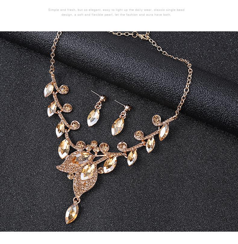 European & American Retro Crystal Necklace Set: Women's Luxury Evening Dress Clavicle Chain