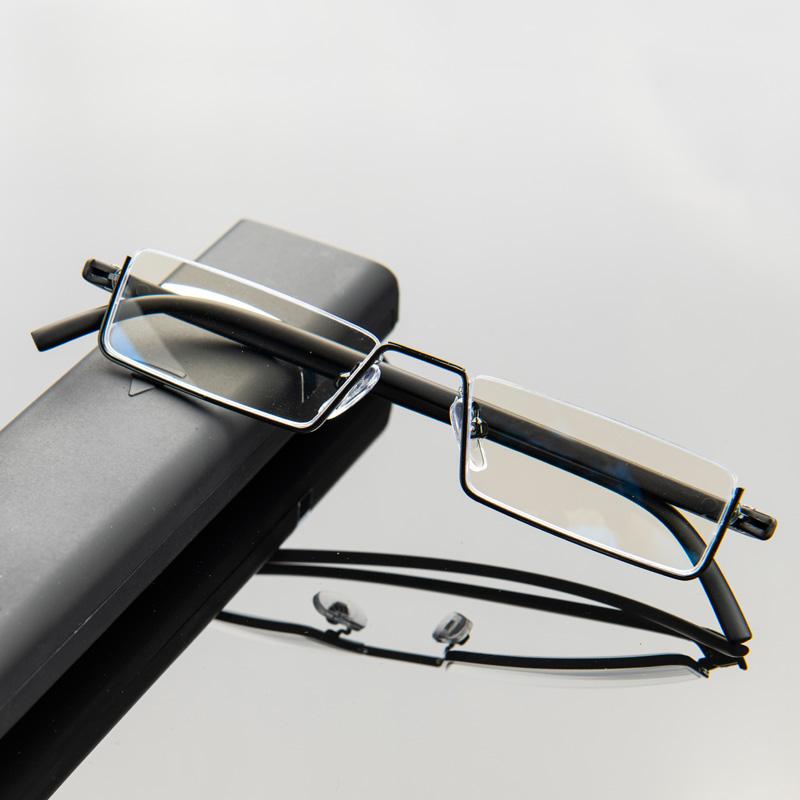 Blue Light Blocking Reading Glasses For Men Metal Frame Readers Magnifier Presbyopia Lens Eyewear With Case +1.25+1.75+2.25