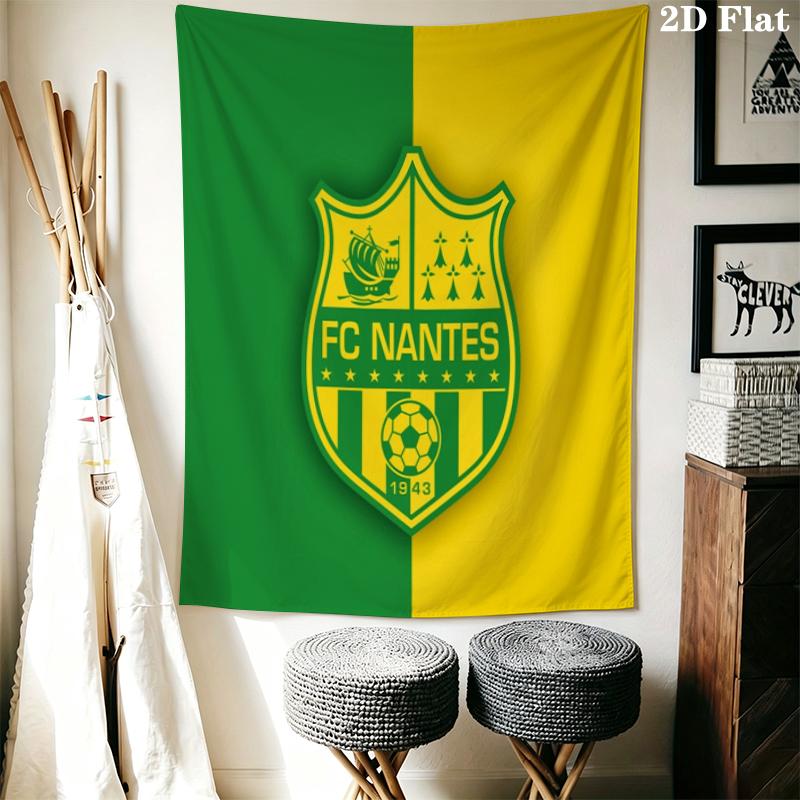 FC Nantes Wall Tapestry Aesthetic Wall Hanging Printed Fabric Blanket Decorative Tapestries for Bedroom Living Room Home Decor