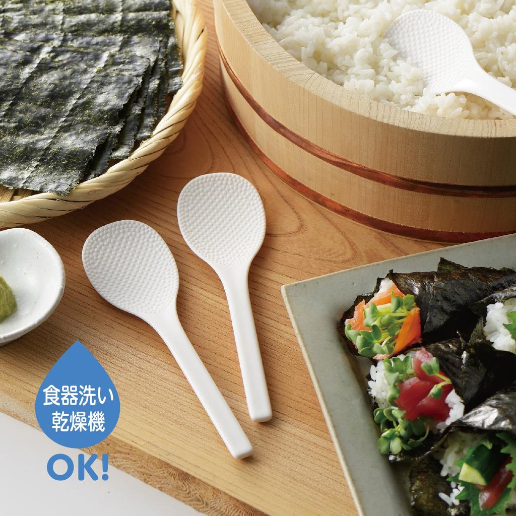 Akebono Sangyo Rice Set of Made In Mini Double Embossed To Prevent Rice from Sushi Rice Set of Scoop, White, 16cm, 3, Japan, Size, Sticking,