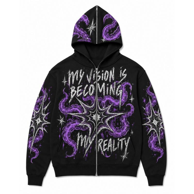 2026 Stand-Up Collar Unisex 3D Printed Hooded Sweatshirt Casual Loose Fit Long Sleeve Pullover Youth