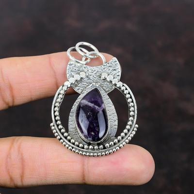 Chevron Amethyst Pendant Handmade Boho Style Jewelry 925 Sterling Silver Pendant Original Gemstone Jewelry Gift For Bridal Wonderful Pendant