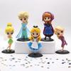 Disney Princess Figure Frozen Elsa Anna Cute Alice Girl Charm Hobby Doll Cake Decoration Ornament Kids Gift Toys