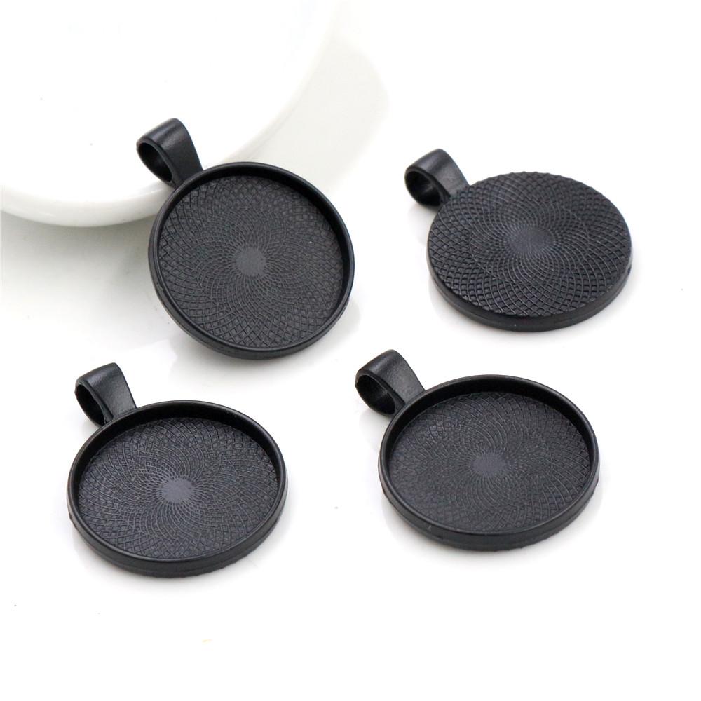 10pcs 20mm Inner Size Classic 5 Colors Plated One Sided Double Hanging Simple Style Cabochon Base Setting Charms Pendant