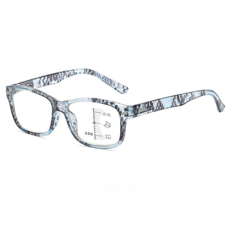 

Унисекс Модные HD Прогрессивные Мультифокальные Очки для Пресбиопии Женские Модные Очки с Принтом Защита от Синего Света Очки для Чтения +3.5 синий