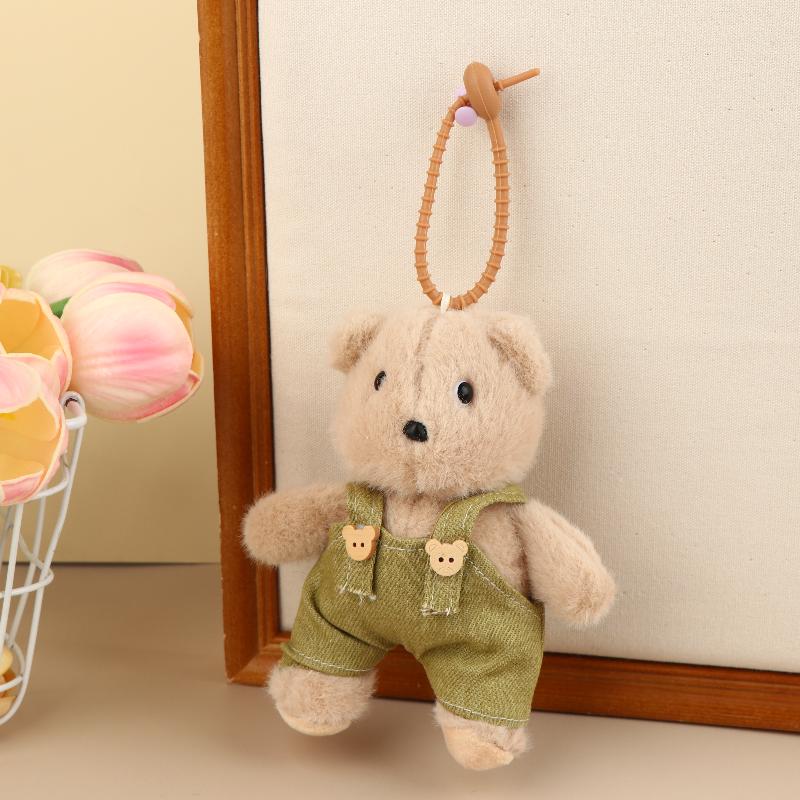 Cute Overalls Bear Bear Plush Pendant Couple Hanging Accessories Cartoon Bear Bag Charm Decor Gift