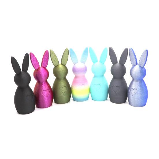 3D-gedruckte Hasenfigur Herz-Hase Statue Osterfeiertag Party Heim Büro Schreibtisch Tier Dekoration Schmuck