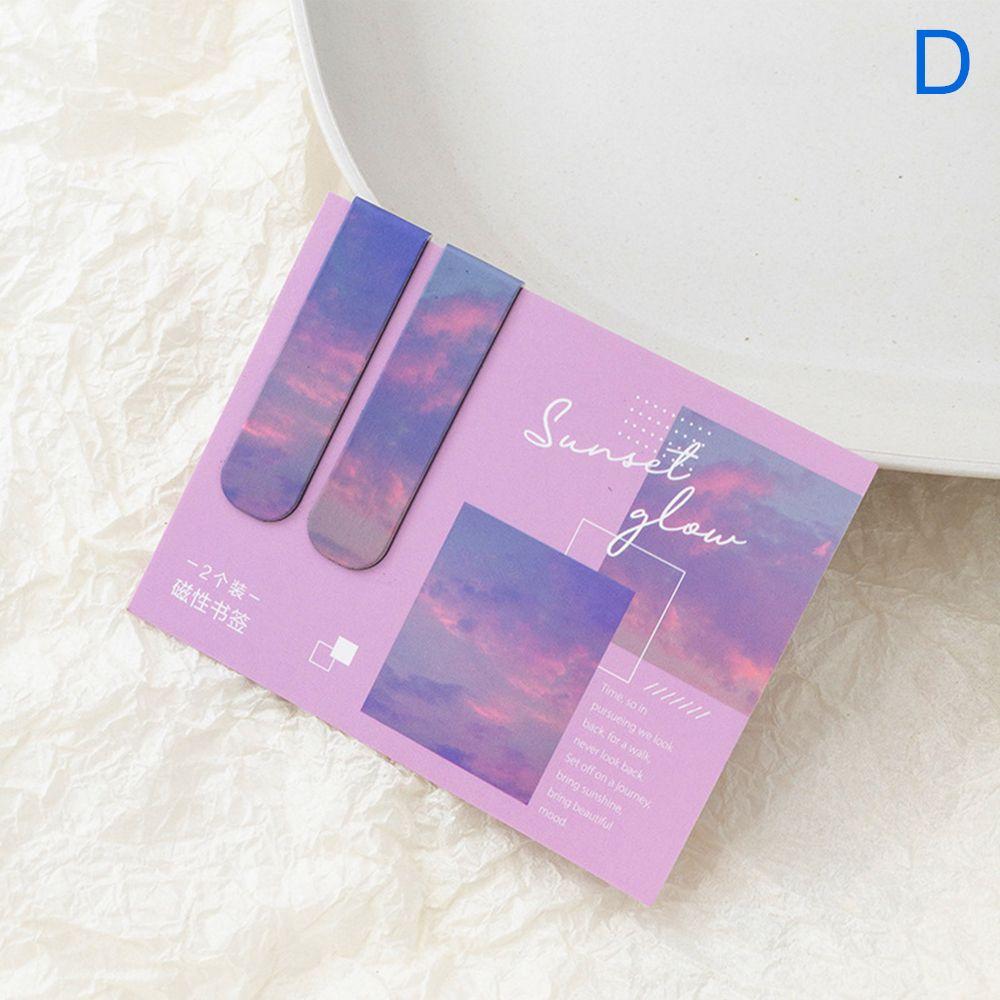 2pcs Book Mark Page Markers Magnet Stationery Magnetic Bookmarks Nature Scenery Page Clip School Office Supply Reading Supplies