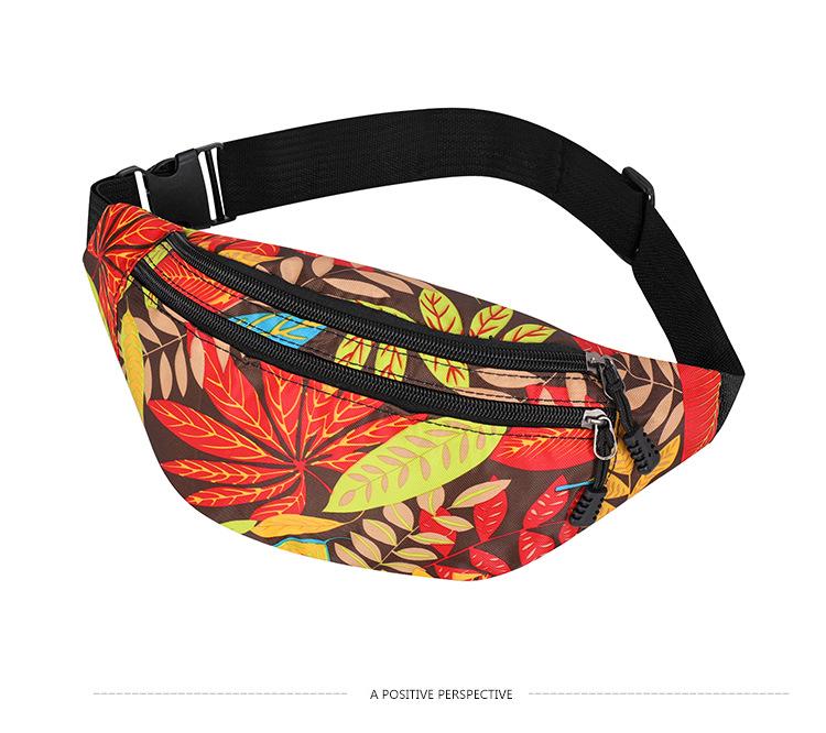 

Женская модная поясная сумка из двухслойного нейлона с принтом - Вместительный кроссбоди кошелек для ношения на груди красный/коричневый