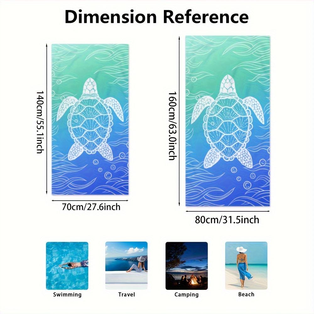 Blue Cartoon Sea Turtle Beach Towel Soft Quick Drying Bath Towel for Men Women Swimming Travel Pool Outdoor Shower Pad