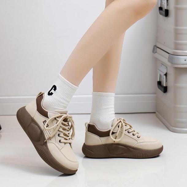 Mode-Sneaker für Damen, Outdoor-Schnürschuhe, rutschfeste Skateboard-Schuhe, leicht, bequem, lässig, atmungsaktiv, flache Sportschuhe für Damen