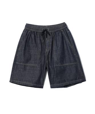 UCLA Unisex Full Waist Lightweight Denim Bermuda Shorts [Dk-Indigo] (Uc6Dh70)