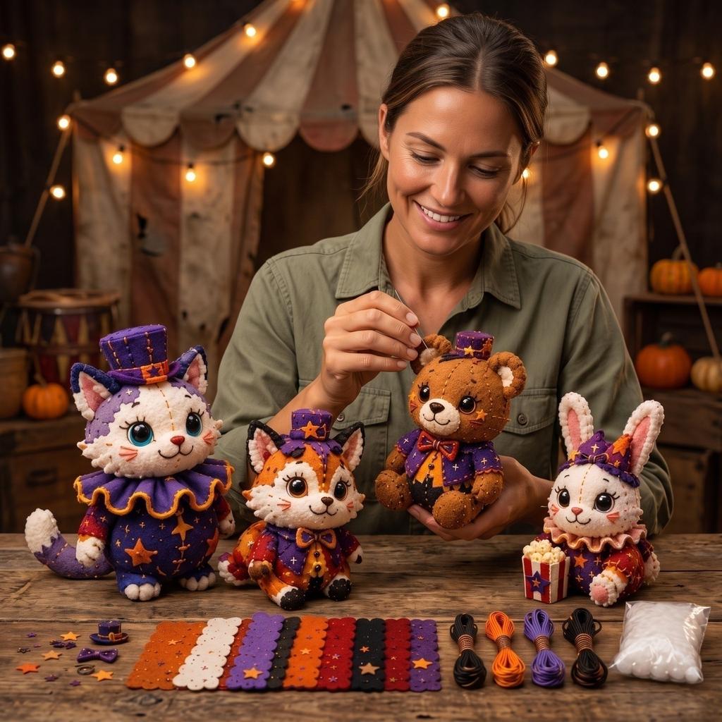 Halloween Animal Patchwork Set for DIY Sewing Kit