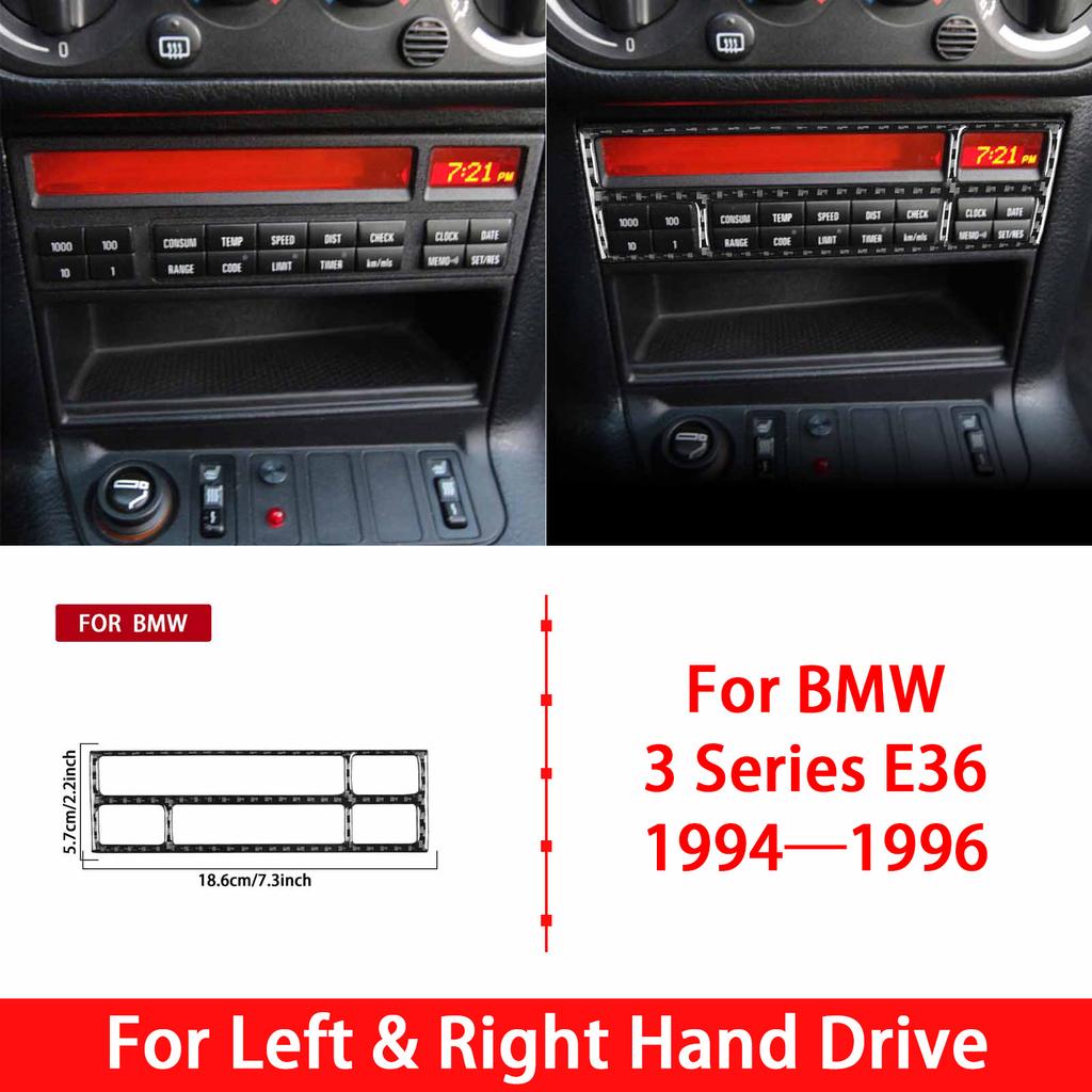 For BMW 3 Series E36 1994 1995 1996 Car Accessories Carbon Fiber Copilot Strip Air Vent Gear Shift Panel Interior Trim Sticker
