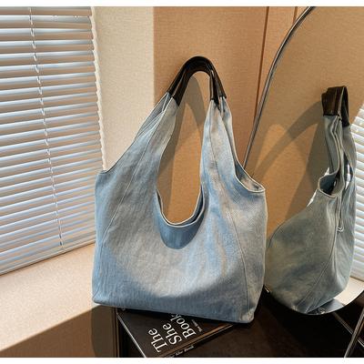 Denim Bag Women's Large-capacity New Summer Versatile Simple Shoulder Shopping Bag College Bag