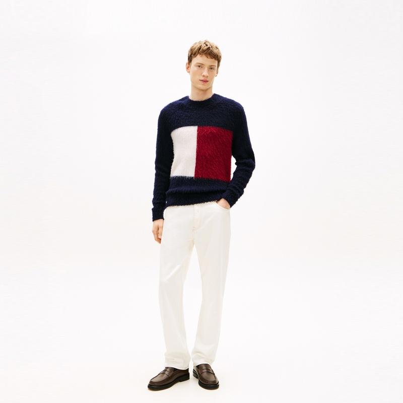 Tommy Hilfiger Color Block Loose Fit Pullover Sweater Unisex Sweater Multicolor MW0MW41322