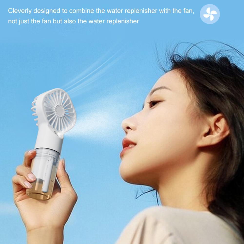 Portable Humidifier Fan Mini Handheld Mist Fan Portable USB Rechargeable Handheld Fan with Humidifier Mini Water Spray Hand Fan