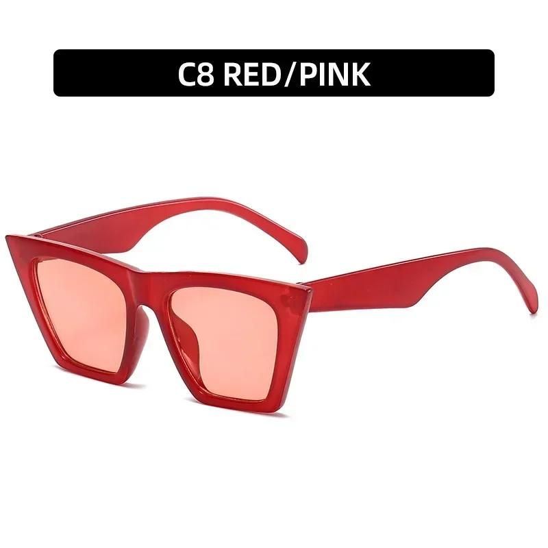 Fashion Retro Square Sunglasses For Women Men Brand Designer Cat Eye Sun Glasses Mirror Shades Unisex Travel Uv  Protection