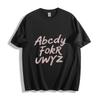 Pink Leopard-Print Alphabet ''Abcdy FokR Uwyz'' Graphic T-Shirt
