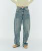 Akeusi Craft Centerline Over Balloon Fit Wide Denim Pants (Light Wash)