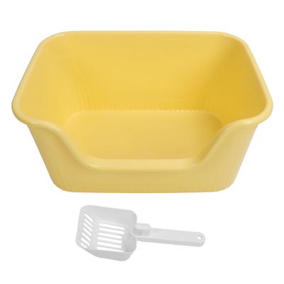 Grote Kattenbak Hoge Randen Anti Spatten Gemakkelijk Schoon te Maken Eenvoudige Look Open Kattenbak voor