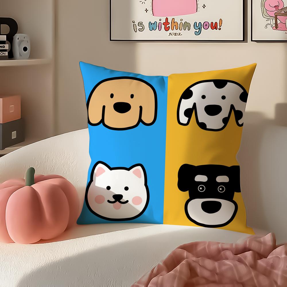

Cartoon Simple Lines Dog Art Cushion Cover Pillowcase Short Plush Invisible zipper Room Sofa Cushion Cover 30X30cm