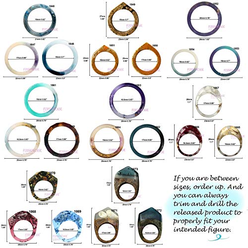 FUNSHOWCASE Silicone Ring Molds, Set of 24, for Jewelry Making, Epoxy Resin, UV Resin, Pendants, Keychains, Jewelry Parts, Polymer Clay, and Two-Part