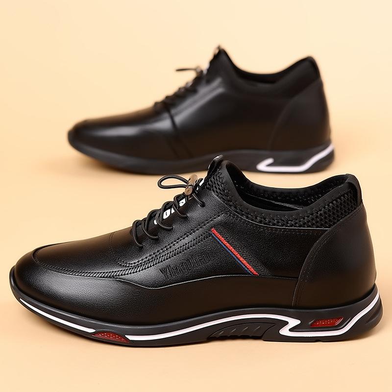 Breathable inner heightening shoes leather shoes invisible 6cm men's leather 8cm hole sports small casual heightening shoes men