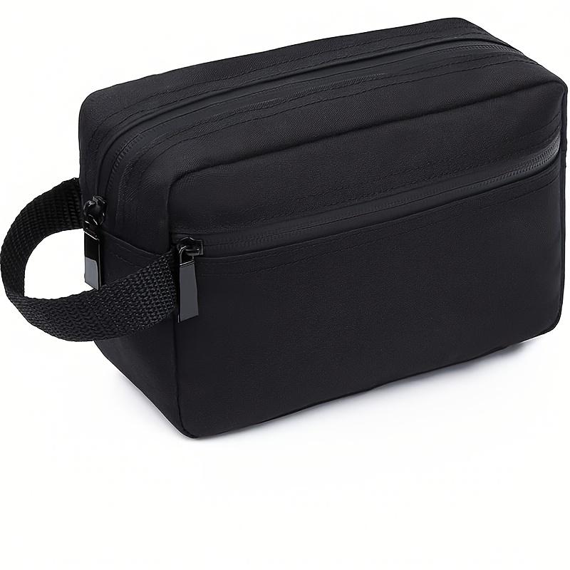 

Travel Toiletry Pouch, Foldable Storage Bag with Zipper, Divider, And Handle - a Must-Have Organizer for Summer Beach Trips чёрный