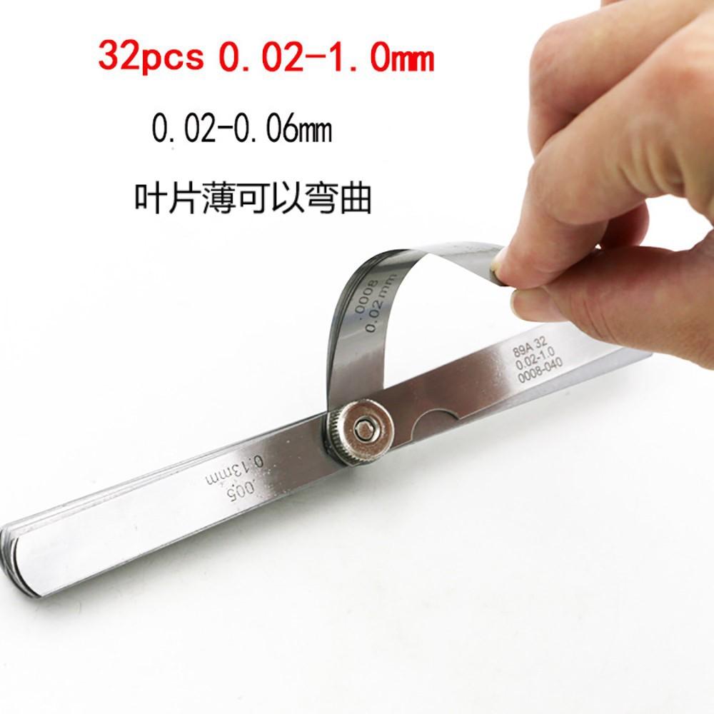 Blades Combination Feeler Gauge 0.02-1.0mm Clearance Gauge Thickness Gauge 32pc Metric British System
