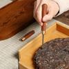 Stainless Steel Tea Needle Solid Sandalwood Ebony Wood Handle Sheath Durable Pu'er Tea Loosening Knife Tea Set Accessories