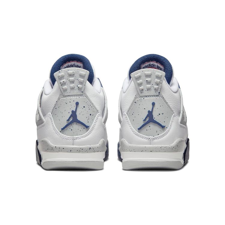 Air Jordan 4 Retro GS Midnight Navy Kids Sneakers White Light-Smoke-Grey Fire-Red 408452-140