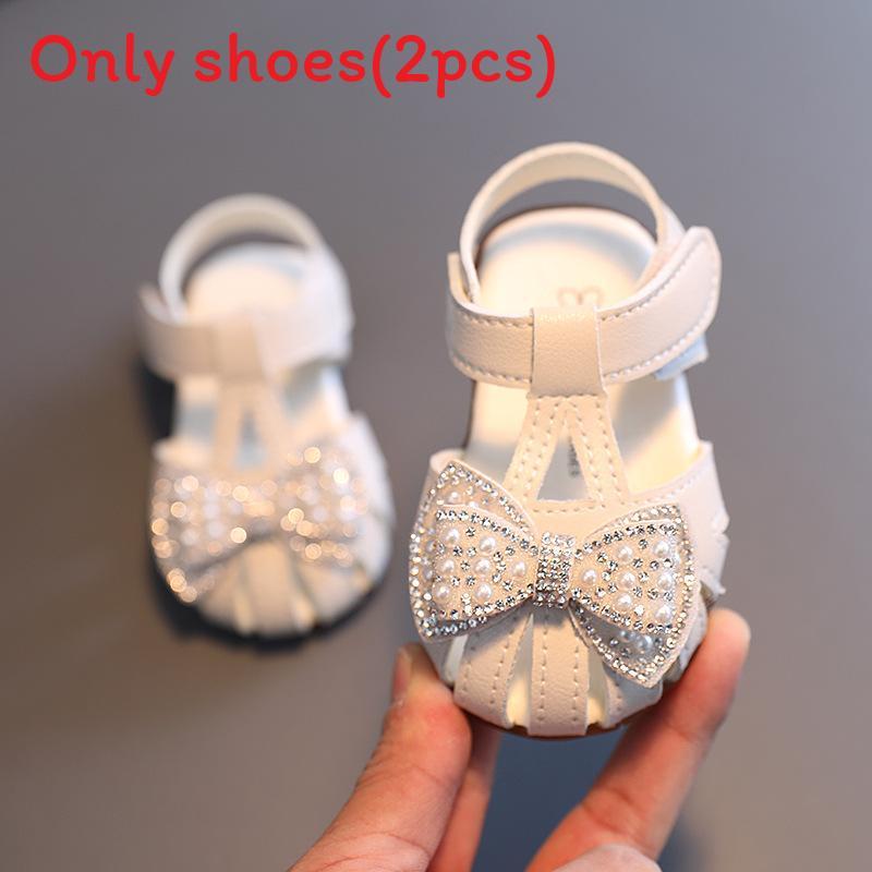 

Girl Baby Summer Sandals With Nonslip Sole And Butterfly Bow For Toddler First Steps White Bow,11.5 cm
