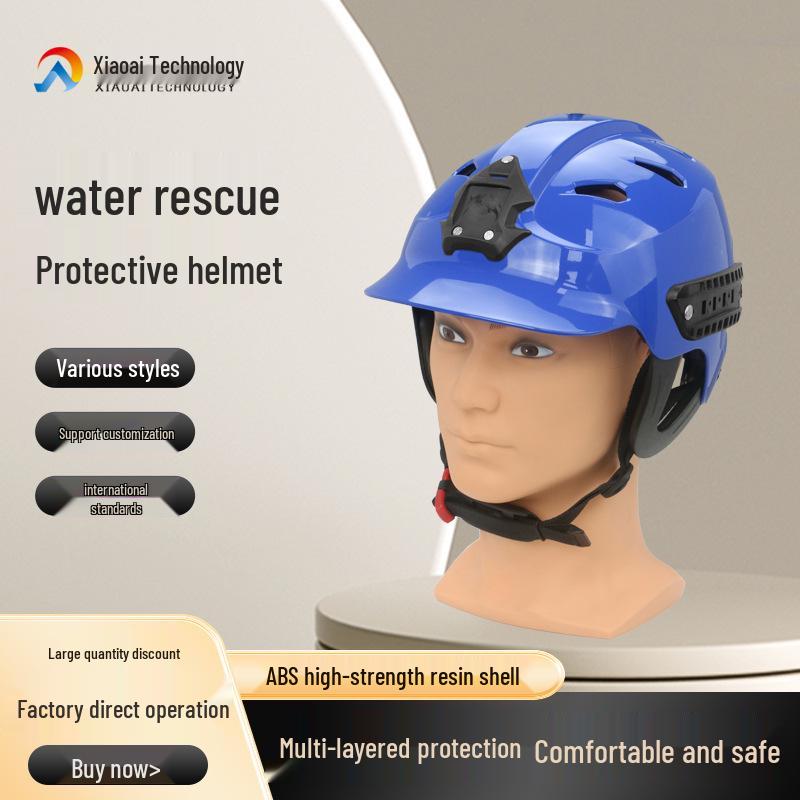 Marine Safety Helmet: Breathable, Impact-Resistant Full Face Protection for Water Sports and Flood Area Rescue.