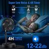Tragbarer oszillierender Ventilator 23 cm mit Fernbedienung, leiser Betrieb, 4 Geschwindigkeiten/Timer, 7200 mAh Akku, wiederaufladbar über