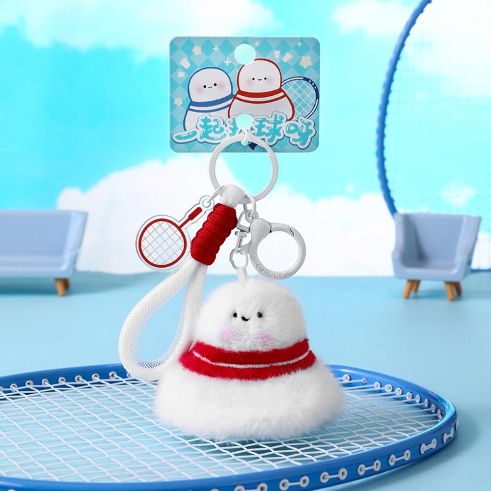Stuffed Doll Badminton Bag Pendant Cartoon Badminton Plush Toy Keychain  Backpack Decor