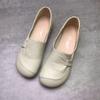 Spring New Soft Leather Mother Shoes Soft Sole Comfortable Shallow Mouth Single Shoes Women's Medium Doudou Shoes
