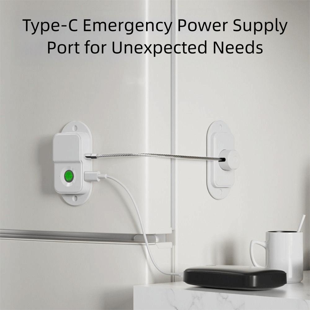 Stainless Steel Cable Rechargeable Fingerprint Lock Intelligent Limit Security Protection Cabinet Lock Rechargeable Battery