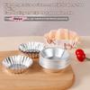 6/10Pcs Reusable Non-stick Egg Tart Mold Aluminum Alloy Flower & Round Shape Cupcake Pudding Jelly Muffin Baking Cup for Kitchen