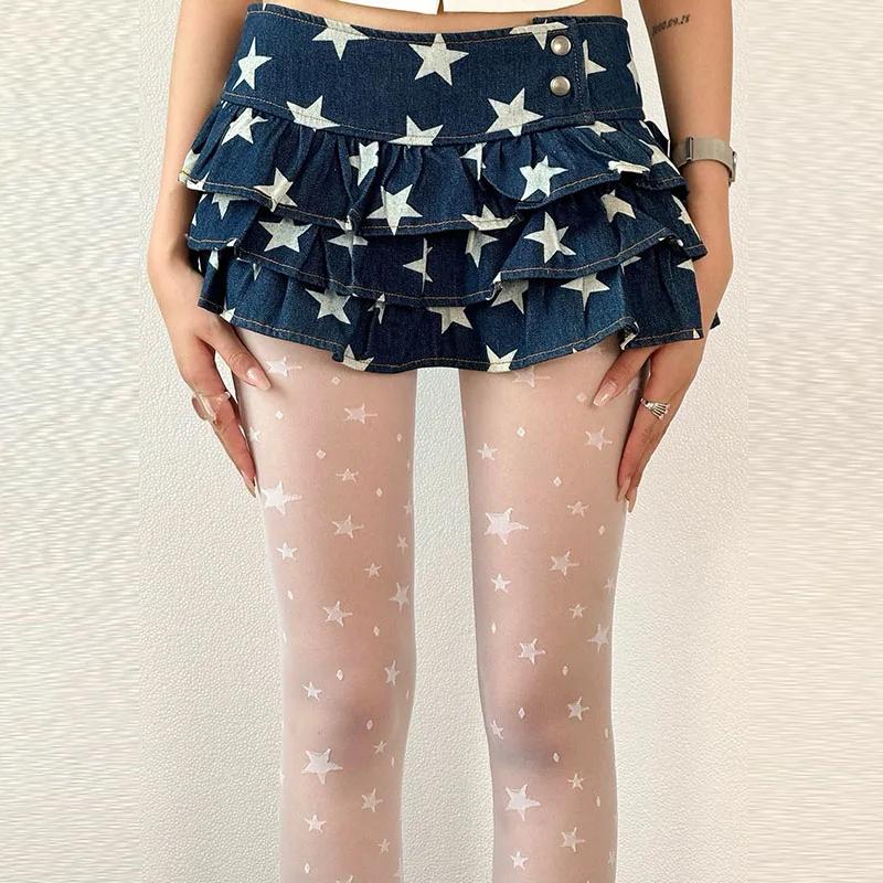 

New Star Wave Dot Stockings Thin Through Pantyhose High Elasticity Sexy Pure Desire To Show Off Thin Stockings No Crotch Drop One Size белый