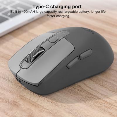 Souris Compatible Bluetooth BT 5.0/4.0 et 2.4Ghz 1200-4000 DPI Souris PC Portable avec Récepteur USB pour PC Ordinateur Portable Ordinateur de Bureau