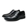 Spring and Autumn British Business Round Head Leather Shoes Men's Carved Brock Dress Derby Shoes Office Wedding Shoes