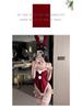 Velvet Bunny Girl Open-Crotch Bodysuit - Sexy Christmas Lingerie Set