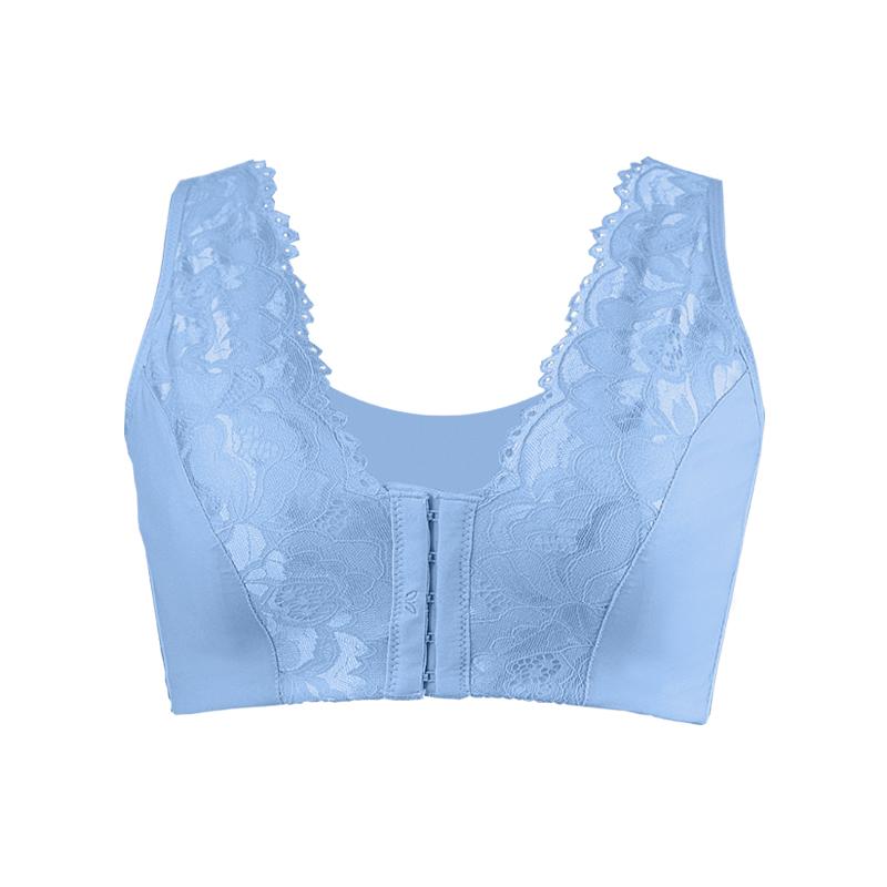 Women's Plus Size Underwear Sexy Push Up Bras Wireless Front Closure Brassiere Deep V Lace Bra Tops Thin Cup Sexy Lingerie