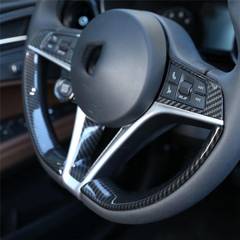 X95-Car Steering Wheel Cover Trim For Alfa Romeo Giulia Stelvio 2017 2018 Interior Accessories