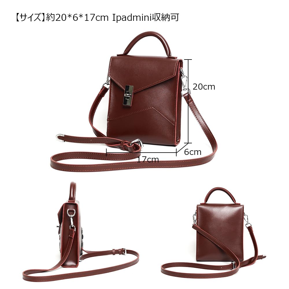 Leather Mini Shoulder Bag 3way Mini Crossbody Chest Bag Handbag Bag Mini Second Bag Casual Formal Business School Commuting Shoulder Bag Bicycle Bag