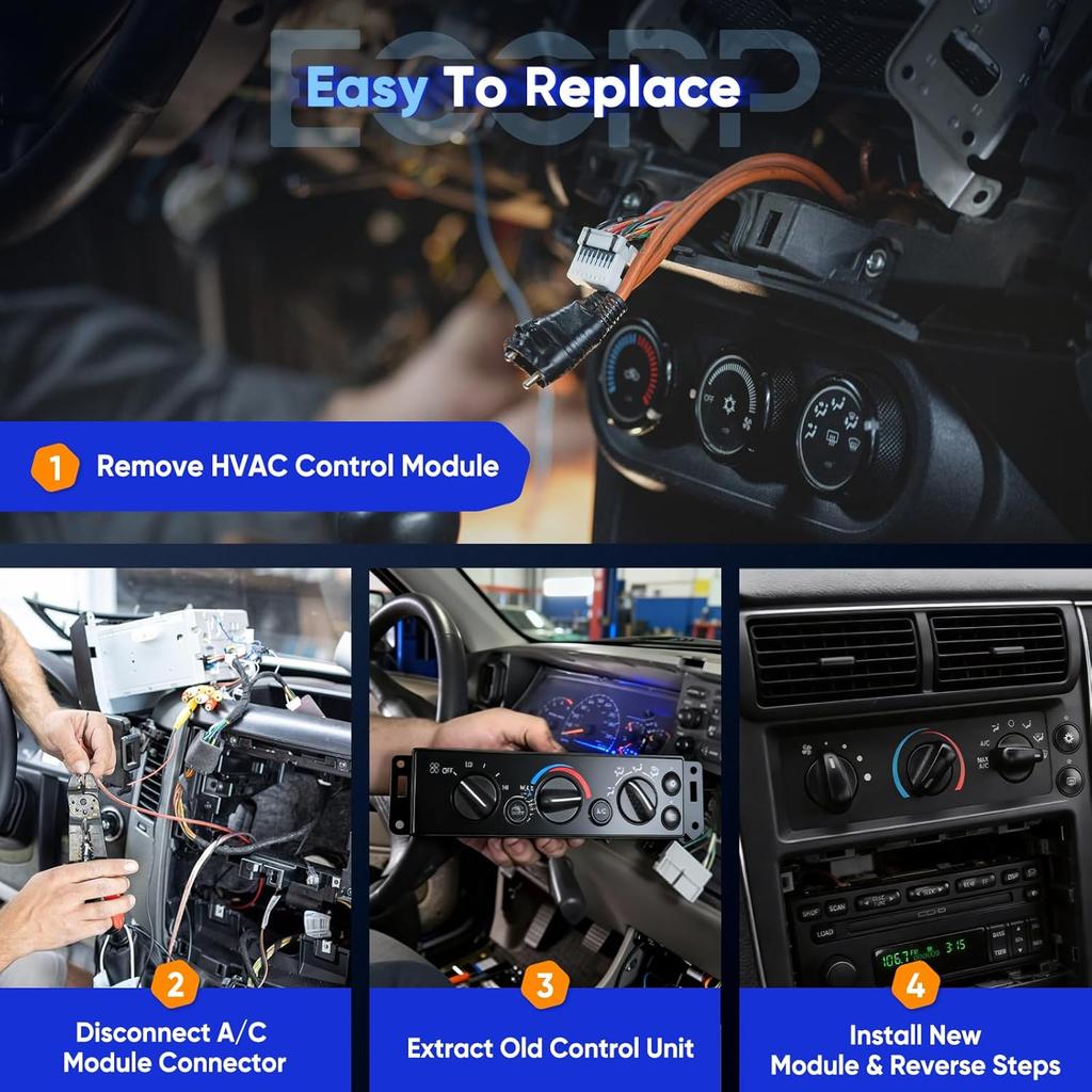 ECCPP 599-008 Climate Control module AC Heater Climate control Panel For Freightliner M2 100: 2002, 2003, 2004, 2005, 2006