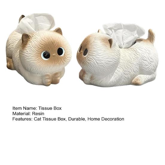 Tissue Dispenser, Cute Cat Shape Tissue Holder, Practical Storage And Unique Home Decor Napkin Box, for Bathroom Bedroom Living Room