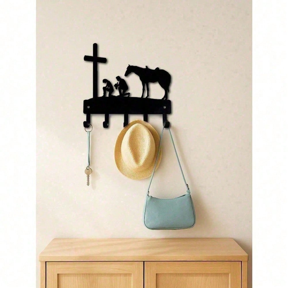 Matte Black Heavy Duty Wall Hooks, Farmhouse Coat Rack & Entryway Organizer for Hallway, Mudroom